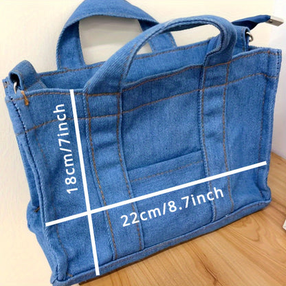 Vintage Denim Crossbody Bag, Retro Shoulder Tote Bag, Women's Casual Handbag & Hobo Purse