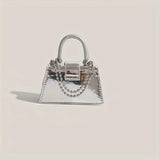 Mini Fashion Glossy Crossbody Bag, Trendy PU Shoulder Bag, Women's Stylish Handbag & Purse