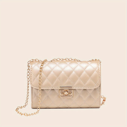 realaiot  Quilted Crossbody Bag, Fashionable Chain Clutch Bag, Shoulder Bag, Square Bag, Satchel Bag