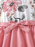 Girls Stylish Floral Print Dress - Ultra-Breathable & Comfy A-line Design - Perfect Everyday Summer Outfit