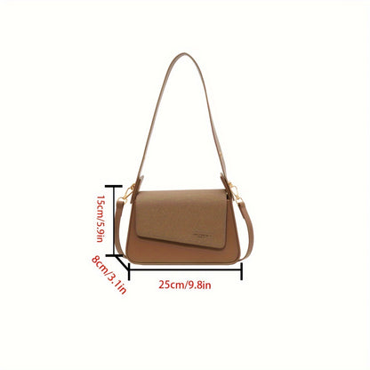 realaiot  Niche Design Shoulder Bag, Color Contrast Crossbody Bag, Women's Mini Handbag & Flap Purse