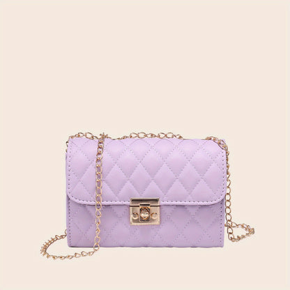 realaiot  Quilted Crossbody Bag, Fashionable Chain Clutch Bag, Shoulder Bag, Square Bag, Satchel Bag