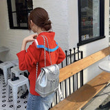 realaiot  Mini Cute Bucket Backpack, Solid Color Fashion Classic PU Leather Shoulder Bag, Women's Simple Versatile Casual Handbag & Purse (16.99cmx21.49cmx11.0cm)