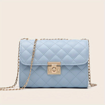 realaiot  Quilted Crossbody Bag, Fashionable Chain Clutch Bag, Shoulder Bag, Square Bag, Satchel Bag