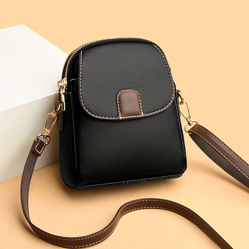 realaiot Mini Crossbody Bag For Women, Fashion Mobile Phone Bag, Casual Multi Layer Coin Purse