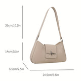 Trendy Metal Decor Underarm Bag, Y2K Design Shoulder Bag, All-Match Women's Shoulder Baguette Bag