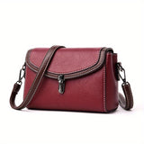 realaiot  Color Contrast Crossbody Bag, Fashion Turn Lock Flap Purse, Mini Shoulder Bag For Women