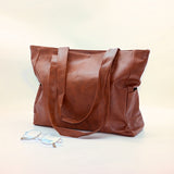 Large Capacity Trendy Shoulder Bag, Solid Color Versatile Underarm Bag, Faux Leather Zipper Stylish Tote Bag