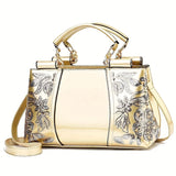 Sequin Decor Handbag, Elegant PU Leather Crossbody Bag, Women's Top Handle Purse