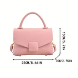 realaiot  Niche Small Solid Color Shoulder Bag, All-Match Crossbody Bag, PU Leather Satchel Bag For Women