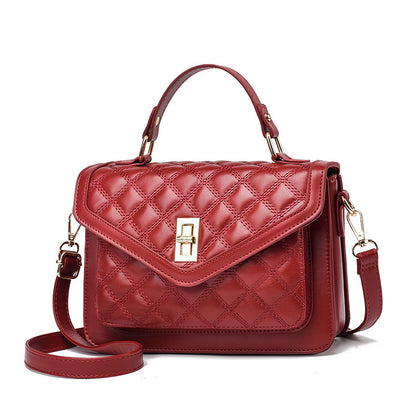 realaiot  Fashion Quilted Crossbody Bag, Trendy Flap Shoulder Bag, Women's Casual Handbag & Purse