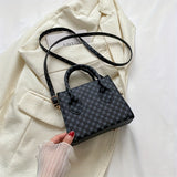 realaiot  Mini Polka Dot Print Handbag, Elegant Square Crossbody Bag, Women's Double Handle Purses With Zipper
