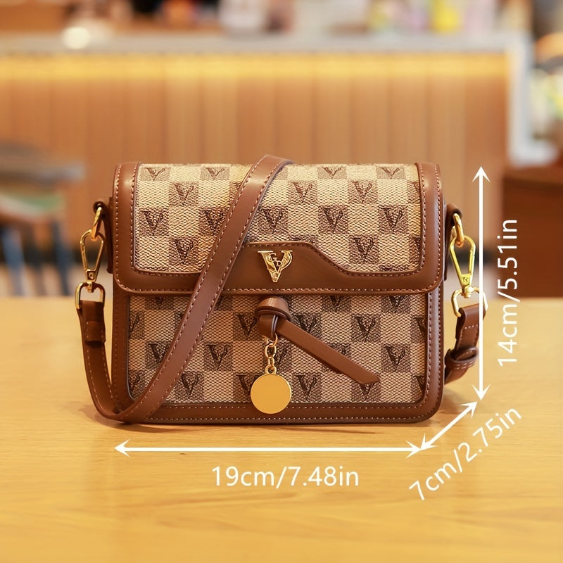 Mini Vintage Crossbody Bag, Retro Flap Shoulder Bag, Women's Fashion Handbag & Phone Purse (19.0cm X 14.0cm X 6.99cm)