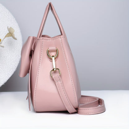 Cute Bow Decor Crossbody Bag, Sweet Top Handle Shoulder Bag, Women's Fashion Handbag & Purse