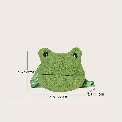 realaiot  Frog Shaped Crossbody Bag, Kawaii Cartoon Shoulder Bag, Cute Stuffed Animal Coin Purses