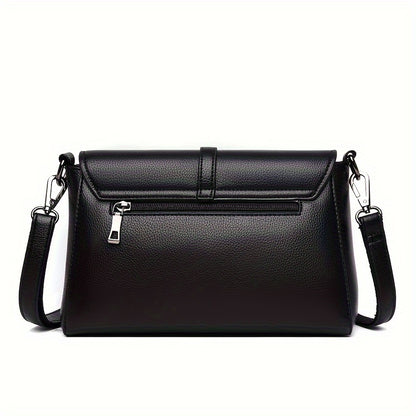 realaiot  Fashionable Black Square Shoulder Bag, All-Match Versatile Crossbody Wallet For Women