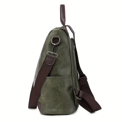 Vintage Design Zipper Backpack, All-Match Classic Rucksack, Women's Travel Storage Bag