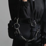 Y2K Punk Style Shoulder Bag, Trendy Motorcycle Underarm Bag, Trendy Handbag & Purse