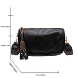 Retro Style Crossbody Bag, Graphic Pattern Strap Shoulder Bag, Women's PU Leather Zipper Purse