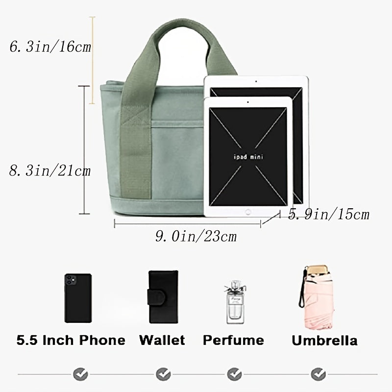 1pc Tote Bag Women And Men Small Satchel Bag Stylish Mini Tote Handbag Canvas Hobo Bag Fashion Crossbody Bag Shoulder Bag 2023