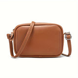 realaiot Minimalist Crossbody Bag, Mini Solid Color Square Purse, Trendy PU Leather Shoulder Bag