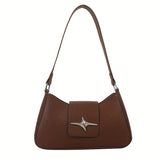 Trendy Metal Decor Underarm Bag, Y2K Design Shoulder Bag, All-Match Women's Shoulder Baguette Bag