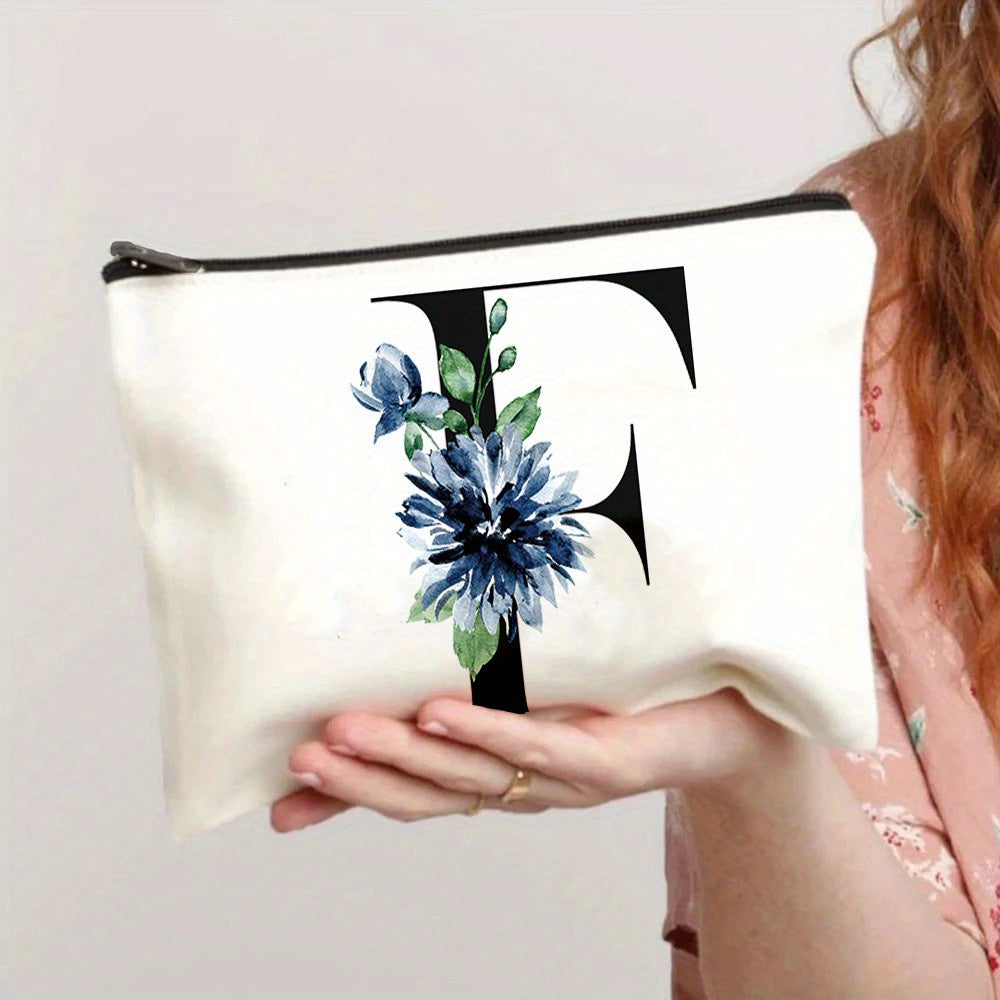 realaiot  Flower Pattern Zipper Coin Purse, Lightweight Clutch Purse, Portable Versatile Cosmetic Bag