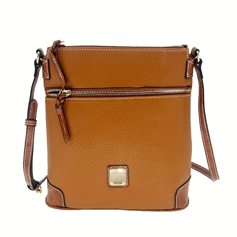 realaiot  Retro Style Crossbody Bag, Vegan Leather Square Purse, Fashion Shoulder Bag For Women