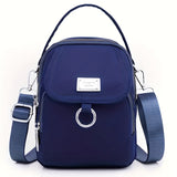 realaiot  Mini Fashion Crossbody Bag, Solid Color Nylon Shoulder Bag, Women's Casual Handbag & Phone Purse