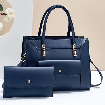 2pcs/set Fashion Top Handle Satchel, Trendy Crossbody Tote Bag, Women's Casual Handbag, Shoulder Bag & Clutch Purse