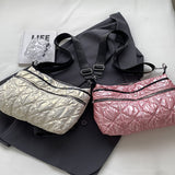 1pc Fashion Quilted Crossbody Bag, Trendy Pleated Shoulder Bag, Women's Casual Handbag & Tote Purse