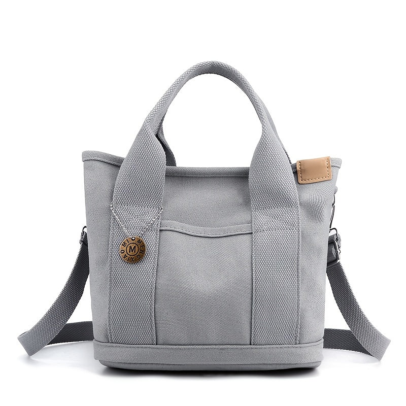 Portable Lunch Box Bag, Canvas Tote Bag For Women, Multi Layer Crossbody Bag For Work & Go Out