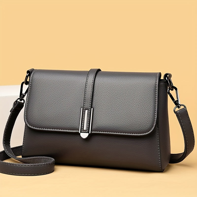 realaiot  Fashionable Black Square Shoulder Bag, All-Match Versatile Crossbody Wallet For Women