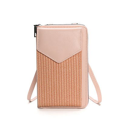 realaiot  Retro Style Zipper Wallet, Women's Flap Pocket Phone Bag Faux Leather Crossbody Bag