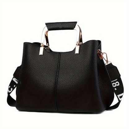 Color Contrast Handbag For Women, Fashion Crossbody Bag, PU Leather Shoulder Purse