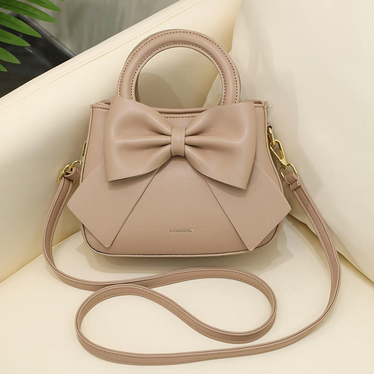 realaiot Cute Bow Decor Crossbody Bag, Sweet Top Handle Shoulder Bag, Women's Fashion Handbag & Purse