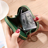 realaiot  Trendy Love Shaped Coin Purse, Solid Color Zipper Coin Purse, Tassel Decor Wallet