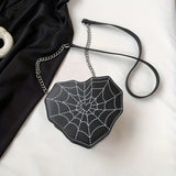 Mini Halloween Spider Web Retro Shoulder Bag - Love Irregular Design Crossbody Bag