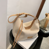 realaiot  Casual Minimalist Shoulder Bag, Classic Colorblock Hobo Bag, Women''s Canvas Handbag