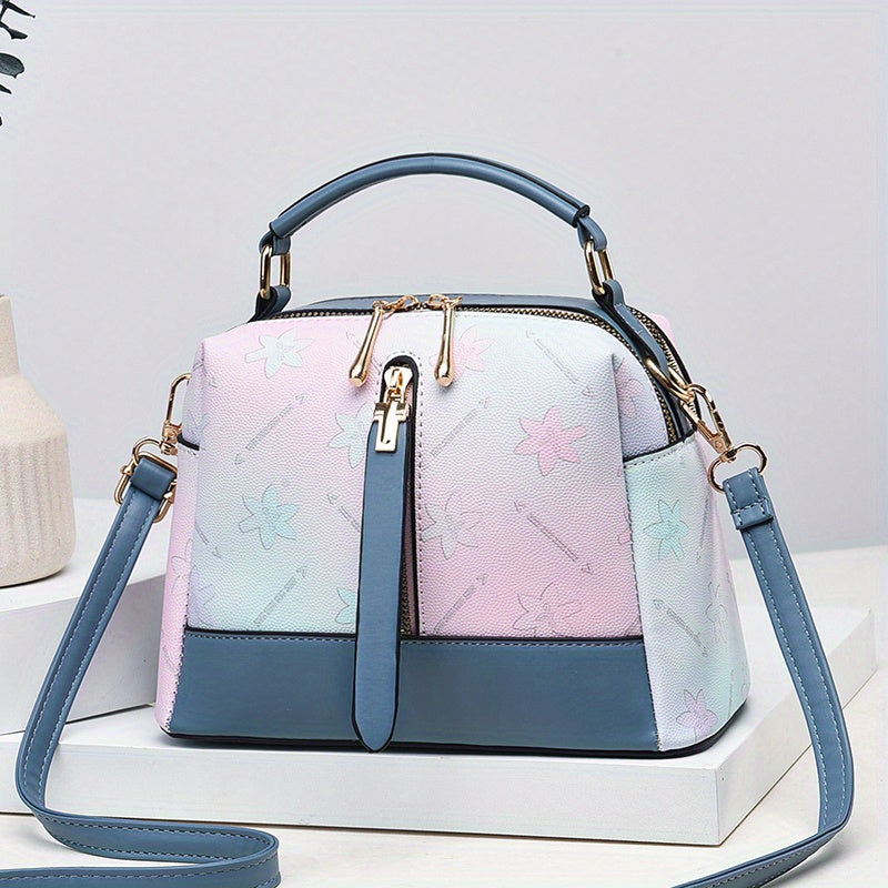 Gradient Color Handbag For Women, Fashion Rainbow Crossbody Bag, Top Handle Purse For Every Day