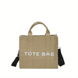 Casual Large Capacity Canvas Tote Bag, Simple Solid Color Shoulder Bag, Perfect Handbag For Everyday Use