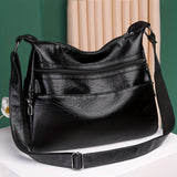 realaiot  Large Capacity Hobo Bag, Simple Fashion Solid Color PU Leather Crossbody Bag, Women's Trendy Versatile Shoulder Bag & Purse