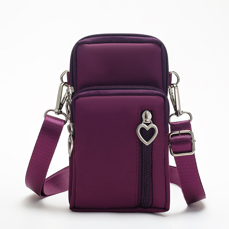 realaiot  Mini Crossbody Phone Bag, Sports Arm & Running Wrist Bag, Stylish Shoulder Coin Purse With Heart Zipper