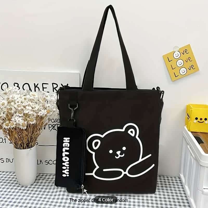 Kawaii Cute Shoulder Bag, Cartoon Large Capacity Crossbody Bag, Handbag & Tote Bag For Women School