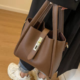 realaiot  Vintage Shoulder Tote Bag, Simple Vegan Crossbody Bag, Women's Fashion Handbag & Hobo Purse