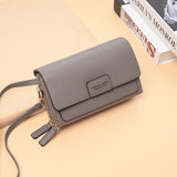 Double Zipper Crossbody Phone Bag, Multi-Functional Casual Shoulder Bag For Work