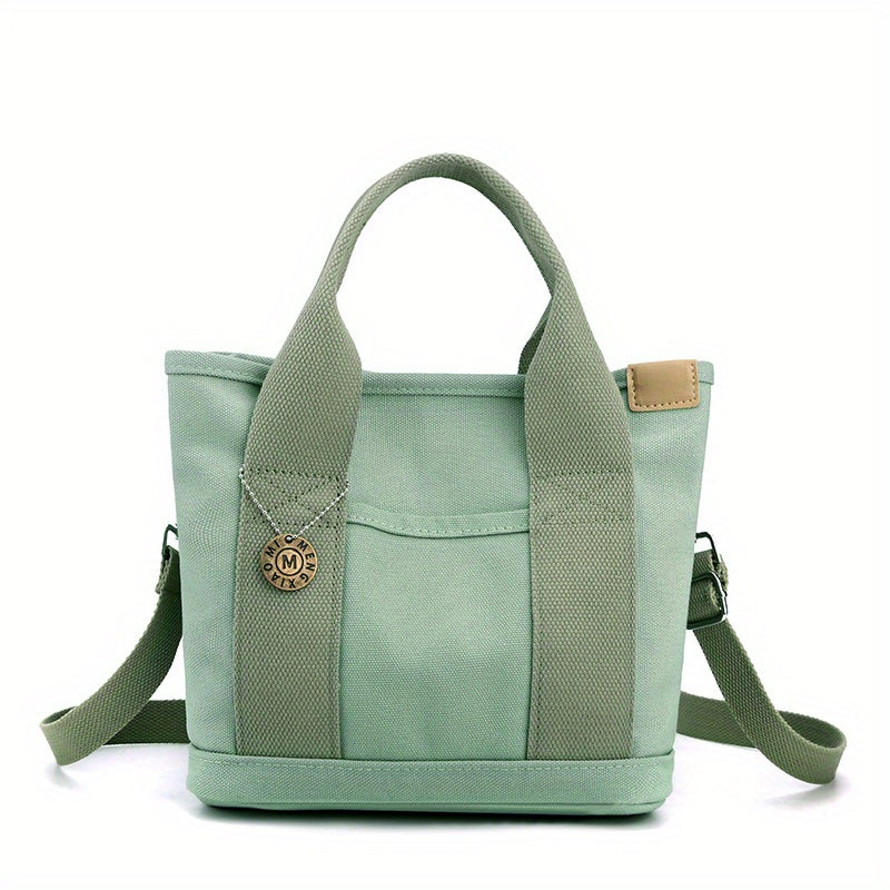 Portable Lunch Box Bag, Canvas Tote Bag For Women, Multi Layer Crossbody Bag For Work & Go Out