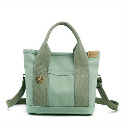 Portable Lunch Box Bag, Canvas Tote Bag For Women, Multi Layer Crossbody Bag For Work & Go Out