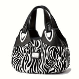 realaiotFloral Print Top Handle Tote Bag, Fashion PU Satchel Bag, Women's Trendy Casual Handbag & Purse