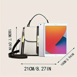 realaiot  Fashionable Colorblock Crossbody Bag, Classic Turn-Lock Top Handle Wallet, PU Leather Handbag